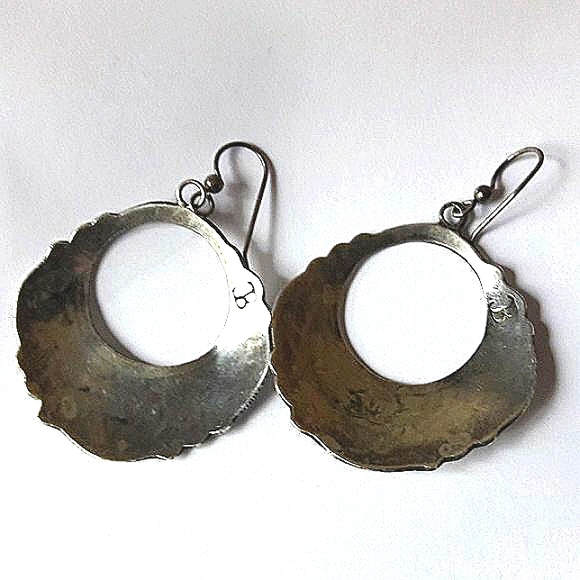 Handcrafted Vintage Abalone Earrings - Picture 4 of 5